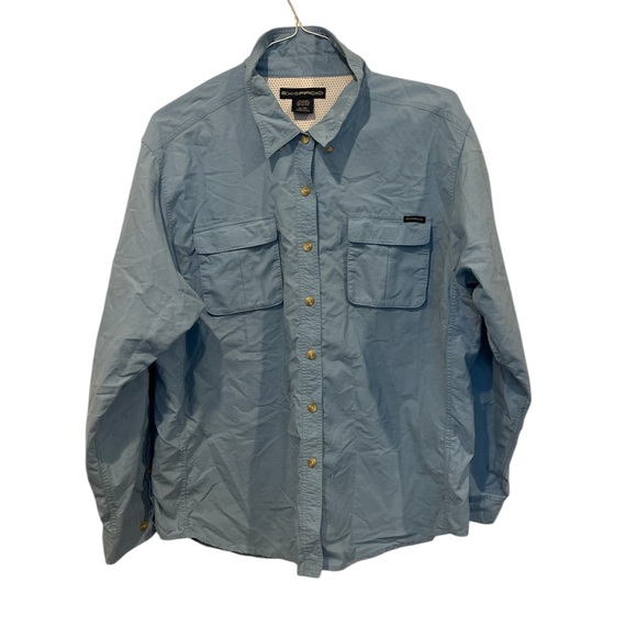 ExOfficio Shirt Men’s Size XL Blue Vented Roll Tab Sleeve Fishing Hiking Stretch - Picture 1 of 5
